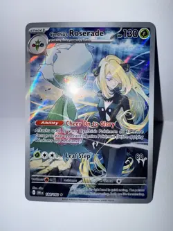 Pokemon Cynthia's Roserade 184/182 Illustration Rare Holo 130 HP Sv10 TCG - Image 1