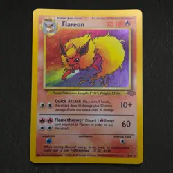 Vintage Pokemon TCG Flareon Jungle 3/64 Holo Unlimited - Rare - LP - Image 1