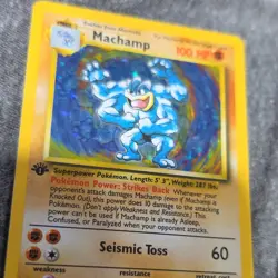 Pokemon TCG Machamp 1st Edition Holo Rare 8/102 Base Set HP 100 Stage 2 Fighting - Image 3