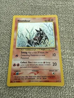 (SWIRL) HOUNDOUR 5/75 HOLO RARE NEO DISCOVERY POKEMON UNLIMITED HOLO LP - Image 1