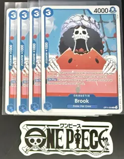 4x One Piece OP11-056 R Brook - English - Foil - Playset - TCG - NM/M - Image 1