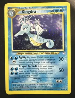 Kingdra 8/111 Neo Genesis Holo Rare Card Pokemon TCG Wotc - Image 1