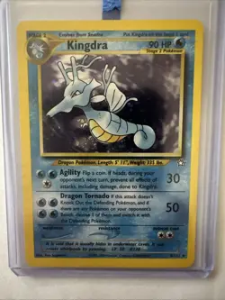 Pokemon TCG Kingdra Neo Genesis Holo Rare Card 8/111 Half Swirl DOT BLEED ERROR - Image 1