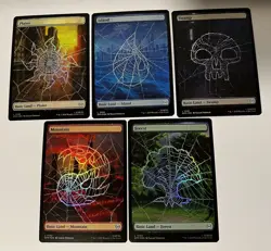 MTG | Spider-man Full Art Spiderweb Foil Lands Set ✨ FOIL✨ - Image 1