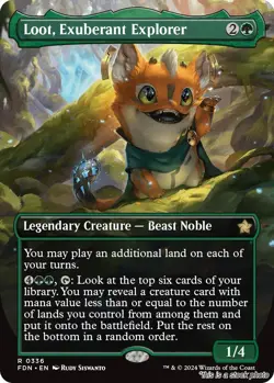 Loot, Exuberant Explorer (Borderless) [FDN - 336] - NM TCG MTG - Image 1