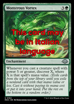 MTG 4x MONSTROUS VORTEX EXC - VORTICE MOSTRUOSO 162 - MH3 - MAGIC - Image 1