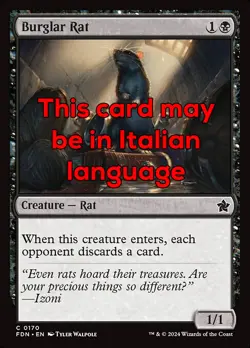 MTG 4x BURGLAR RAT EXC - RATTO PREDATORE 170 - FDN - MAGIC - Image 1