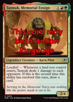 MTG TANNUK, MEMORIAL ENSIGN EXC - TANNUK, EMBLEMA DELLA MEMORIA 233 - EOE - Image 1