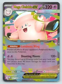 Pokemon Mega Clefable ex Perfect Order ME03 DOUBLE RARE HOLO 031/088 Works NM - Image 1