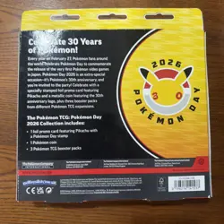 Pokemon TCG Pokemon Day 2026 Sealed Box Pikachu Promo Card Coin 3 Booster Packs - Image 2