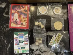 Pokemon SWSH Charizard UPC *Box and Accessories ONLY* Mat Dice Markers Book More - Image 2