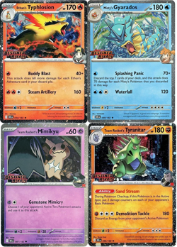 Pokemon Destined Rivals Stamped Pre-Release 034 049 087 096 Promo Set DRI - Image 1