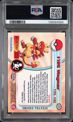 2000 TOPPS CHROME POKEMON T.V. SPECTRA #126 MAGMAR PSA 9 - Image 2