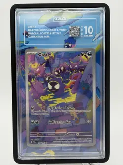 2024 Pokemon EN-Temporal Forces Gastly Illustration Rare TAG 10 177/162 - Image 3