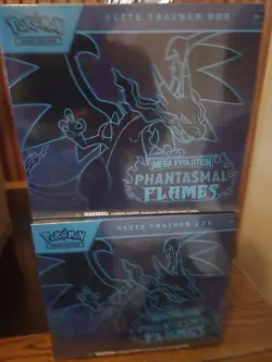 Phantasmal Flames Pokemon TCG ETB Elite Trainer Box New Factory Sealed set of 2 - Image 1