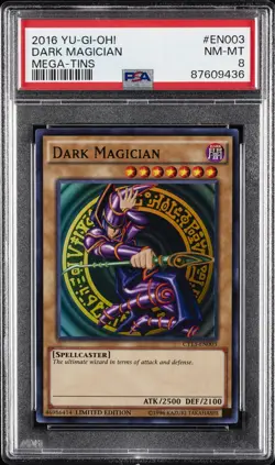 2016 YU-GI-OH! MEGA-TINS #EN003 DARK MAGICIAN PSA 8 - Image 1