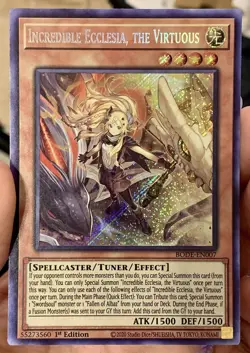 Yugioh Incredible Ecclesia the Virtuous BODE-EN007 Secret Rare 1st Ed NM w/Track - Image 2