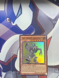 Yugioh Toon Ancient Gear Golem DRL2-EN022 Super Rare 1st Ed LP - Image 1