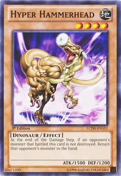Yugioh! MP Hyper Hammerhead - LCJW-EN151 - Common - 1st Edition Moderately Playe - Image 1
