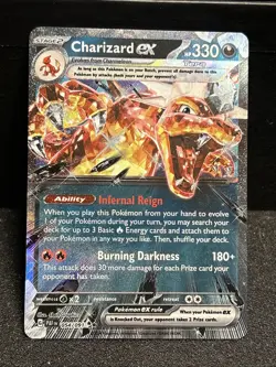 Pokemon TCG Paldean Fates Charizard EX Double Rare Holo Card 54/91 - Image 1