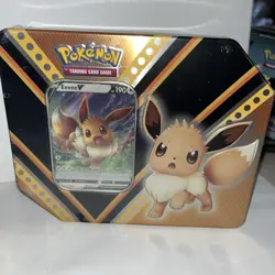 Pokemon Pikachu V Powers Tin 2020 + Eevee V Powers Tin Sealed ! SLIGHT TEARS - Image 5