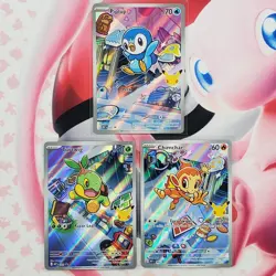 Piplup 042 + Chimchar 041 + Turtwig 040 - First Partner Pokemon Cards - #L625 - Image 1