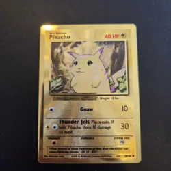 Pokemon Card - Pikachu Gold Metal 25th Celebrations Collector's Card 58/102 - NM - Image 1