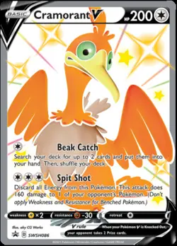 LP Pokemon Cramorant V - SWSH086 - SWSH Black Star Promo Lightly Played SWSH Bla - Image 1
