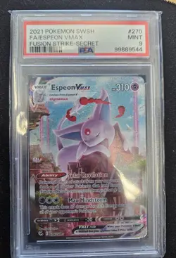 Pokemon Espeon VMAX (Alternate Art Secret) 270/26 Fusion Strike Psa 9 - Image 1