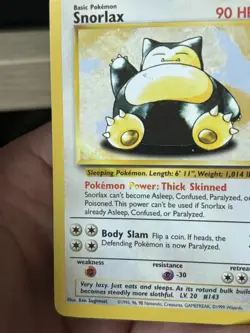 Pokemon Jungle Snorlax Highlighter 27/64 ERROR MISPRINT - Image 2
