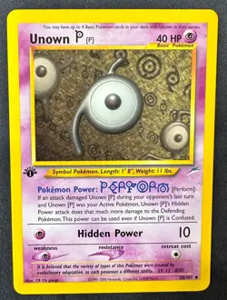 Pokemon 2002 Neo DESTINY 1st Edition UNOWN P 58/105 NM- never played - Image 1
