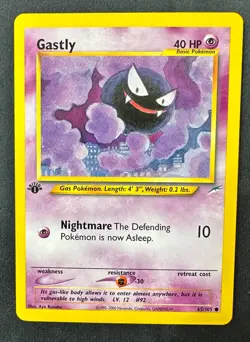 Pokemon 2002 Neo DESTINY 1st Edition GASTLY 65/105 NM - never played - Image 1
