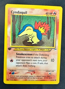 Pokemon 2002 Neo DESTINY 1st Edition CYNDAQUIL 61/105 NM - never played - Image 1