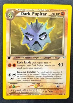 Pokemon 2002 Neo DESTINY 1st Edition DARK PUPITAR 38/105 NM - never played - Image 1