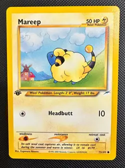 Pokemon 2002 Neo DESTINY 1st Edition MAREEP 75/105 NM - never played - Image 1