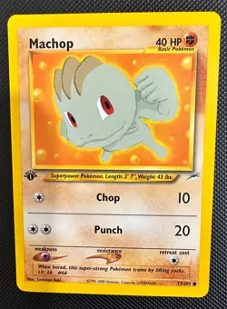 Pokemon 2002 Neo DESTINY 1st Edition MACHOP 73/105 NM - never played - Image 1