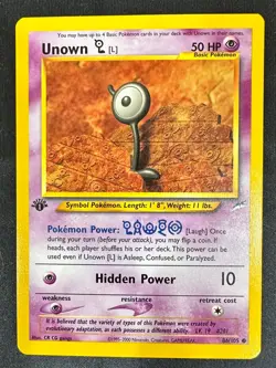 Pokemon 2002 Neo DESTINY 1st Edition UNOWN L 86/105 NM- never played - Image 1