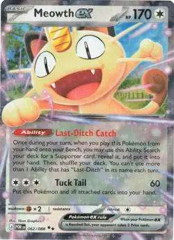 MEOWTH EX 062/088 DOUBLE RARE PERFECT ORDER POKEMON NEAR MINT - Image 1