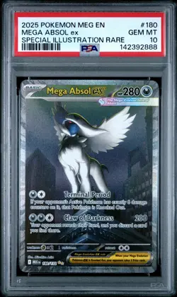 2025 POKEMON MEG EN-MEGA EVOLUTION #180 MEGA ABSOL EX PSA 10 - Image 1
