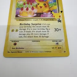Pokemon TCG Pikachu Birthday Surprise Holo CELEBRATIONS BLACK STAR PROMO RARE - Image 4