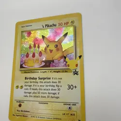 Pokemon TCG Pikachu Birthday Surprise Holo CELEBRATIONS BLACK STAR PROMO RARE - Image 5