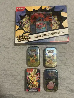 Pokemon TCG Ascended Heroes Mega Feraligatr ex box and collection. Sealed - Image 1