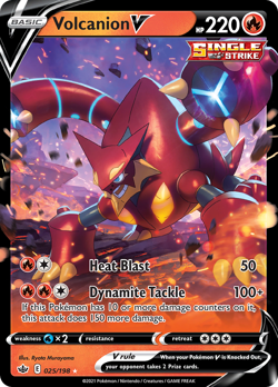 VOLCANION V 025/198 HOLO V RARE CHILLING REIGN POKEMON NM - Image 3