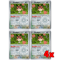 Pokemon TCG 4x Hoothoot 077/131 Reverse Holo Prismatic Evolution Playset NM - Image 1