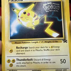 Pokemon Pikachu #4 Black Star Promo Pokemon the First Movie MP - Image 4