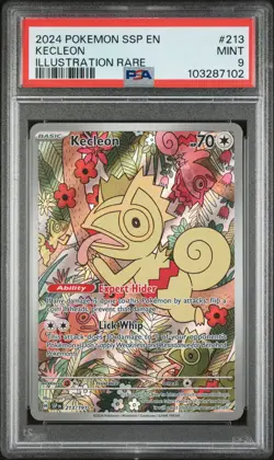2024 POKEMON SSP EN-SURGING SPARKS ILLUSTRATION RARE #213 KECLEON PSA 9 - Image 1