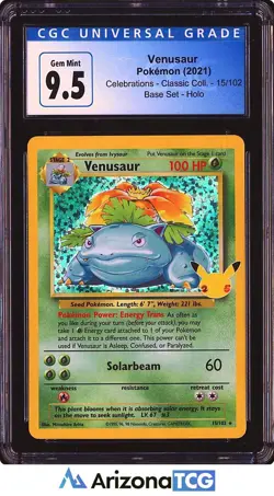 Pokemon 2021 Venusaur 15/102 Holo Celebrations Classic Collection CGC 9.5 - Image 1