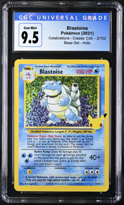 2021 Pokemon Celebrations Classic Coll Base Set Blastoise Holo CGC 9.5 GEM MINT - Image 1