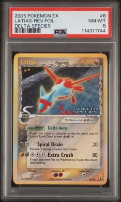 Pokemon Latias EX Delta Species Reverse Holo #8 PSA 8 - Image 1