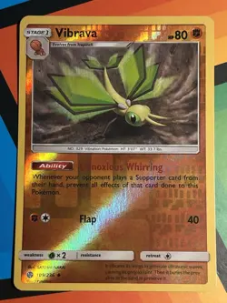 Pokemon Reverse Holo Vibrava SM - Cosmic Eclipse 109/236 NM - Image 1